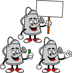 Watering Can Mascot Set 01, Hand Drawn illustrations of Watering Can Mascots in various poses.