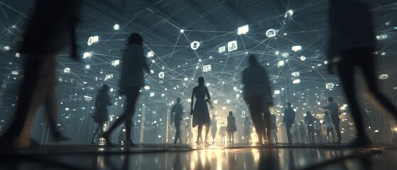 Creating new spaces: attic renovation in full swing. Internet collaboration concept. Tools at hand: enhancing the art of attic plastering. Social media network. Online network map.