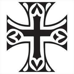black line art  christian cross