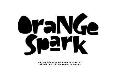 Groovy Font. Graffiti Font. Creative Hand Drawn Uppercase lowercase and number .Street Art Classic Lettering Fashion Designs Typography modern serif. Cartoon vector illustration.