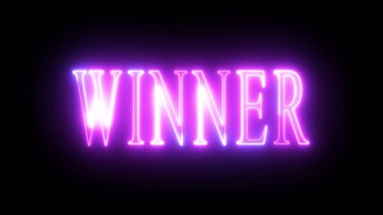 Neon Winner: A luminous neon sign of WINNER glowing brightly against a dark background, this image exudes energy and celebration, perfect for conveying messages of achievement and victory. 