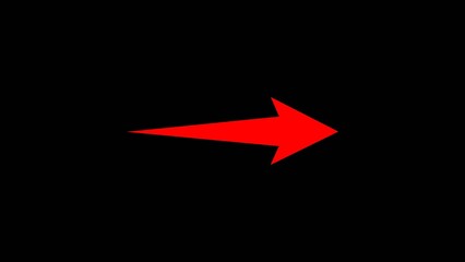  arrow animation pointing right on black background. Futuristic motion graphic design element representing direction, navigation, or fast movement. Perfect for UI, 