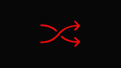  arrow animation pointing right on black background. Futuristic motion graphic design element representing direction, navigation, or fast movement. Perfect for UI, 