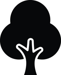 Simple tree icon black and white vector