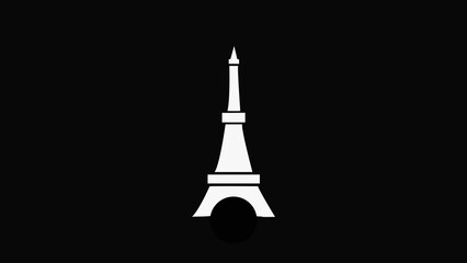  tower animation on Simple minimal line icon representing communication tower, broadcast antenna, observation tower, or landmark design. Perfect for technology intro, architecture motion graphic, 