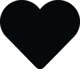 Black heart icon love romance symbol simple vector