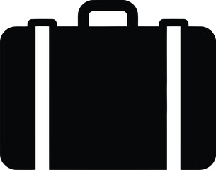 Black travel suitcase icon