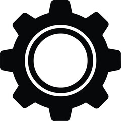 Black gear icon industry engineering mechanics technology