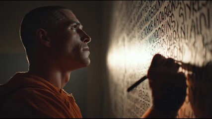 Prisoner Carving Final Message Into Cell Wall