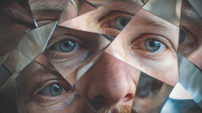 symbolic image showing abstract idea of inner reflection and self view.