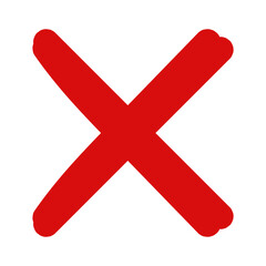 Obraz premium Vibrant red cross mark illustration, depicting disapproval and negation, rendered with clarity and simplicity on transparent background