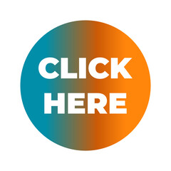 Gradient click here button design showcasing modern web element style with appealing colors on transparent background