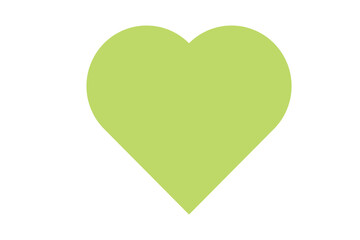hardDarkOliveGreen2 color heart on white background. Representation of love.