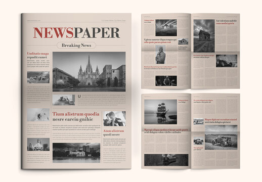 Vintage and Classic Daily Newspaper Design Template with Print Layout