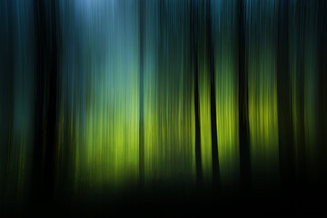 Moss with luminous fibers glowing in a dark, mystical environment  