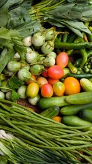 Fresh vegetables for cooking. Vegetables contain dietary fiber that helps cleanse the intestines.