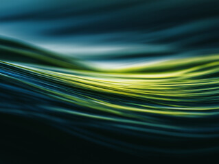 Abstract flowing waves in blue and green tones  
