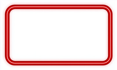 Fototapeta premium a red rectangular neon light frame on a white background, vector illustration, flat design