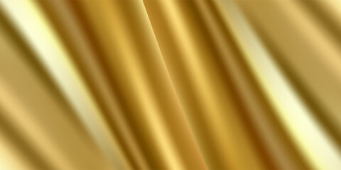 Abstract gold gradient background. Minimalistic subtle wavy golden silk texture. Modern Trendy design in Vector Illustration