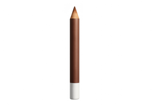 Brown cosmetic pencil for beauty and makeup, emphasizing eye definition and contouring. The item is on a transparent background