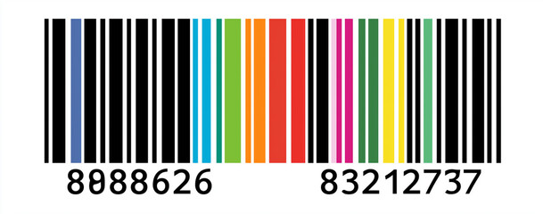 barcode, a flat vector illustration with a white background. flat design