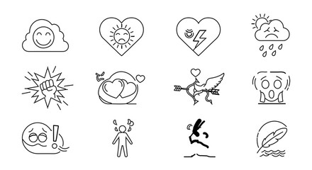 Naklejka premium Set of emotional expression icons for creative design projects