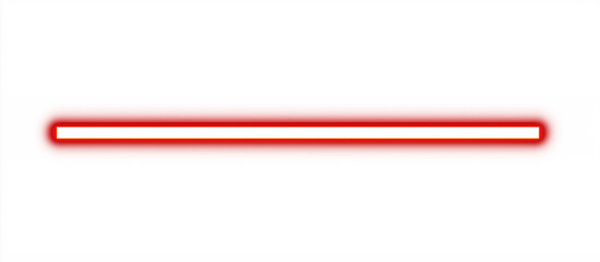 Obraz premium red glowing line logo of a horizontal lightsaber, vector, white background