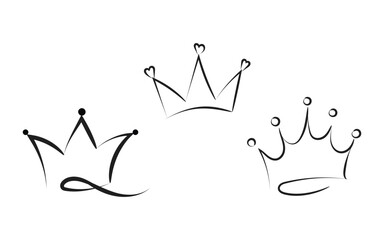 Minimal crown line sketch, Simple royal crown art, Elegant tiara outline