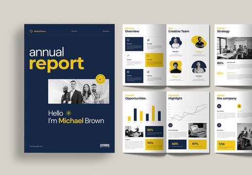 Modern Company Annual Report Brochure Design Template