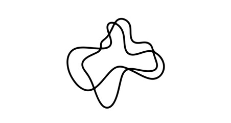 Obraz premium Abstract continuous line drawing of an organic shape, representing fluidity