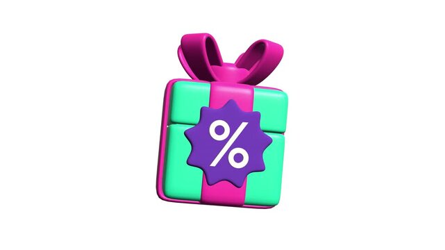 3D Discount Package Animation, 4K Animation, Alpha Channel