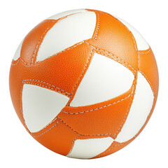 Orange and white soccer ball on transparent bg on transparent background