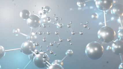 venlafaxine molecular structure, 3d model molecule, antidepressant structural chemical formula view from a microscope