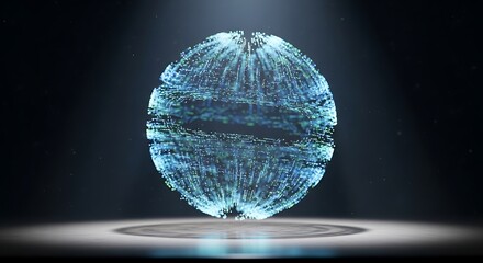 Luminous digital sphere with radiating particles