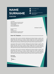 Modern Geometric Cover Letter Template Vector