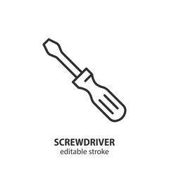 Screwdriver line icon.  Tool vector illustration. Editable stroke.