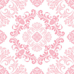 Pink pastel Thai flower pattern for background, seamless pattern.