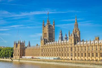 Obraz premium Panorama of the Palace of Westminster, with the Victoria Tower at left