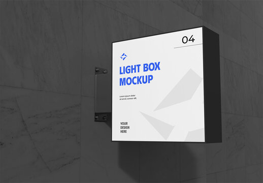 Square Sinage Light Box Mockup Template