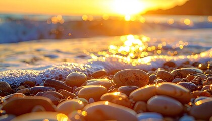 Twilight Wide Angle Photo Of Tropical Bay Reflecting Sunset Colors Boats Anchored In Still Water With Sun Flare On The Horizon