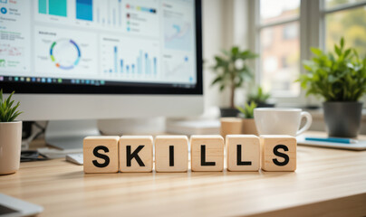 Skills assessment headline for certification providers or career centers about upskilling programs and competency mapping useful for course catalogs and job board headers