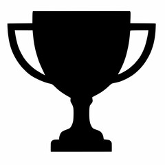 Black and white icon trophy prize first place award cup icon sticker isolated background
