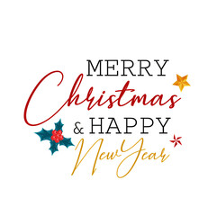Merry Christmas and Happy New Year's letter text design illustration vector png 