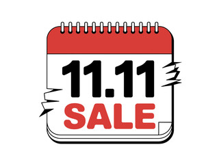 Vector art of 1111 sale promotion with calendar for advertising