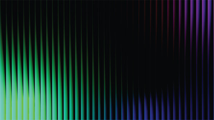 Abstract Black Background With Neon Green to Purple Stripes