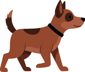 Brown Cartoon Dog Standing Profile View puppy illustration