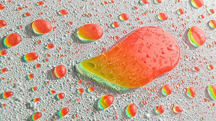 Colorful Water Droplets on Textured Surface