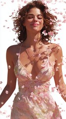 Woman in Petal Shower