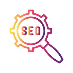 Search Engine Optimization Color gradient illustration vector icon which can easily modify or edit 
