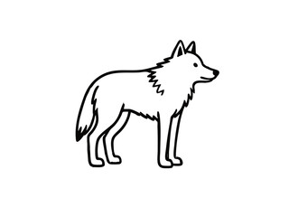 Simple wolf illustration. Vector. Monochrome. Beast.